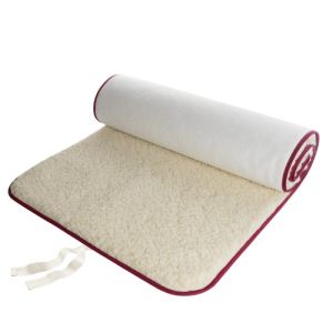 Yogamatte Schurwolle Bausinger Kontrast 75 x 200 cm Matte natur, Saum weinrot